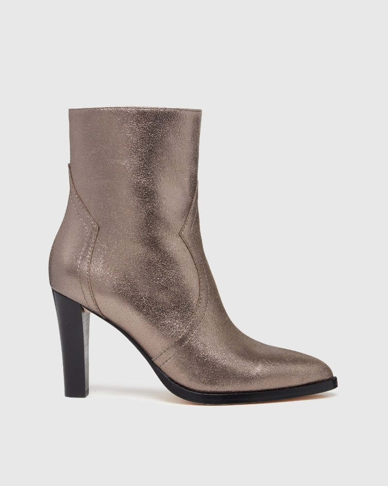 Pilar Boot - Gunmetal Metallic Suede